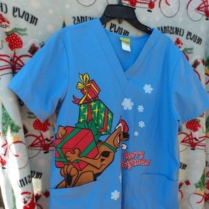 Scooby Doo Christmas scrub shirt